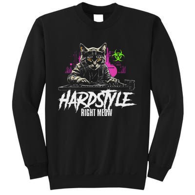 Hardstyle Outfit Cat Djs Hardstyle Right Meow Sweatshirt