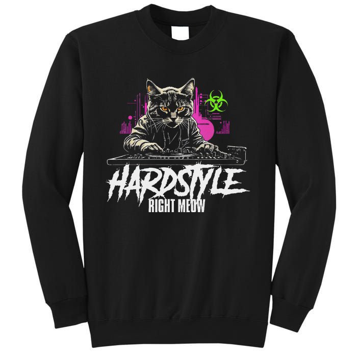 Hardstyle Outfit Cat Djs Hardstyle Right Meow Sweatshirt