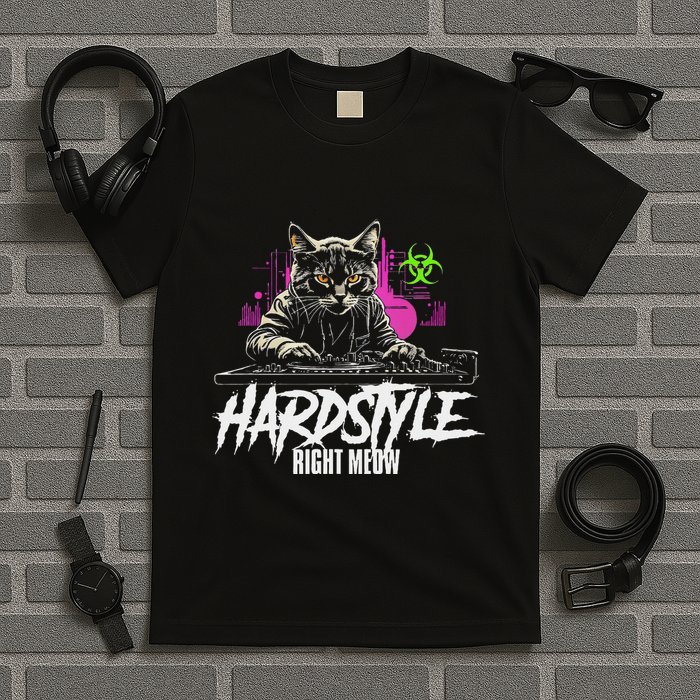 Hardstyle Outfit Cat Djs Hardstyle Right Meow T-Shirt