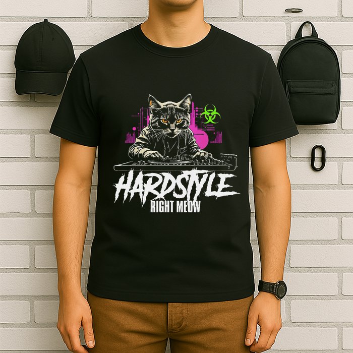 Hardstyle Outfit Cat Djs Hardstyle Right Meow T-Shirt