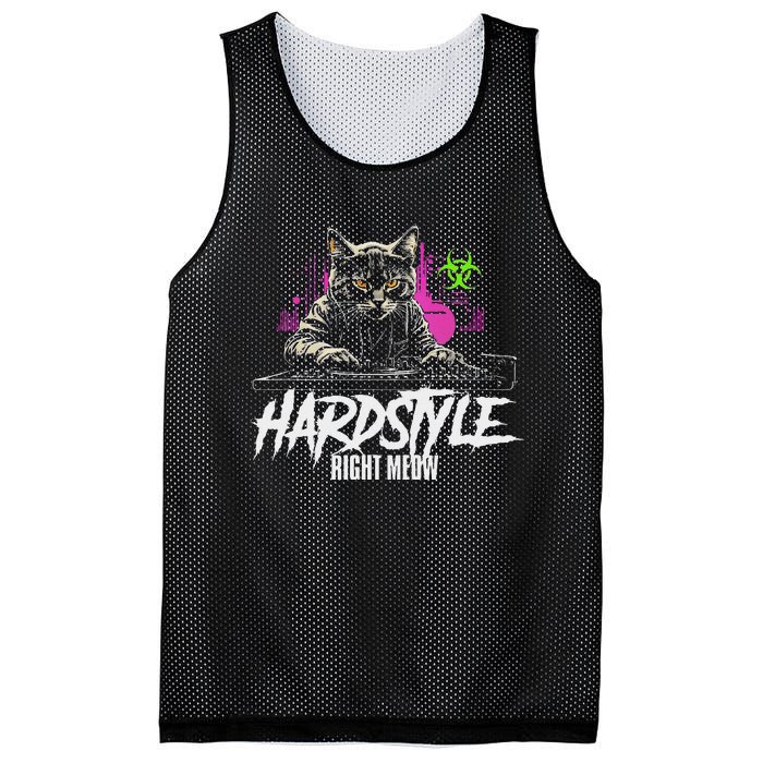 Hardstyle Outfit Cat Djs Hardstyle Right Meow Mesh Reversible Basketball Jersey Tank