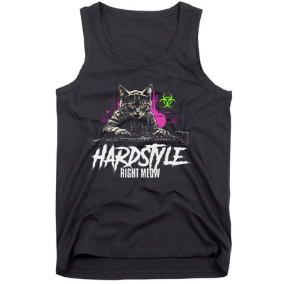 Hardstyle Outfit Cat Djs Hardstyle Right Meow Tank Top