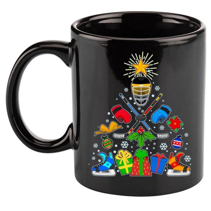 Hockey Christmas Tree 11oz C Handle Ceramic Mug