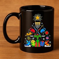 Hockey Christmas Tree 11oz C Handle Ceramic Mug