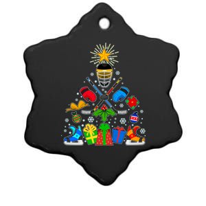 Hockey Christmas Tree Ceramic Star Ornament