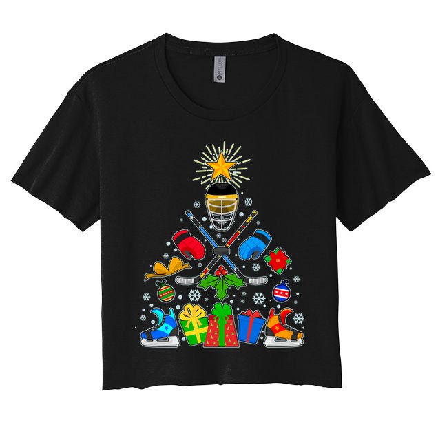 Hockey Christmas Tree Crop Top