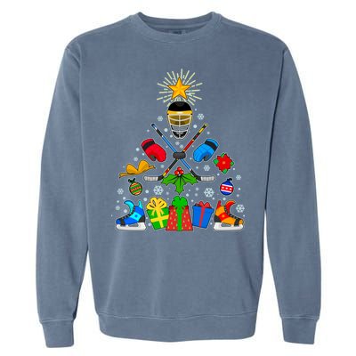 Hockey Christmas Tree Garment-Dyed Sweatshirt