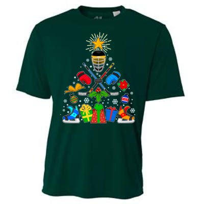 Hockey Christmas Tree Cooling Performance Crew T-Shirt