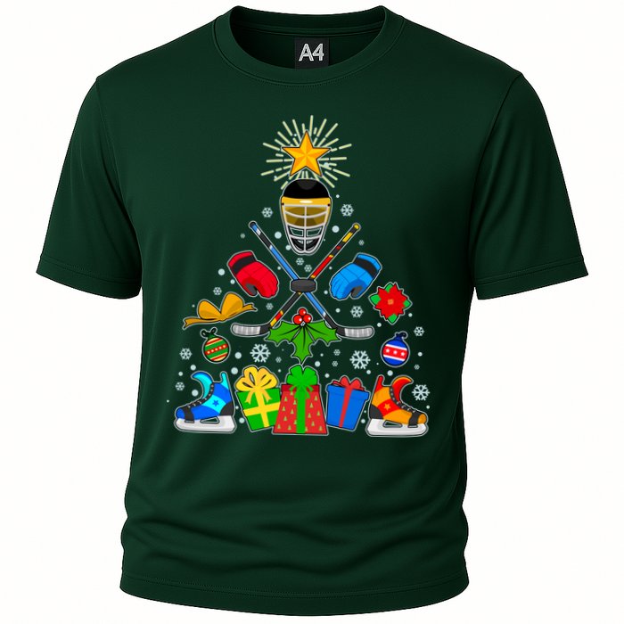 Hockey Christmas Tree Cooling Performance Crew T-Shirt
