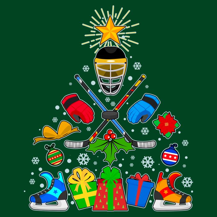 Hockey Christmas Tree Cooling Performance Crew T-Shirt