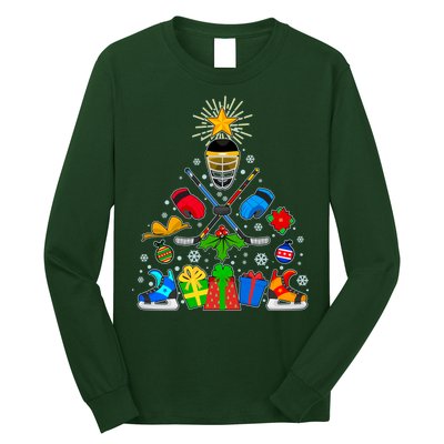 Hockey Christmas Tree Long Sleeve Shirt