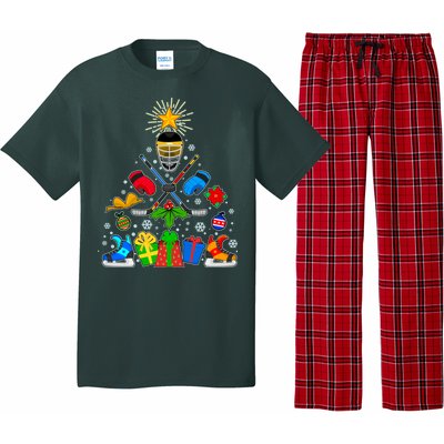 Hockey Christmas Tree Pajama Set