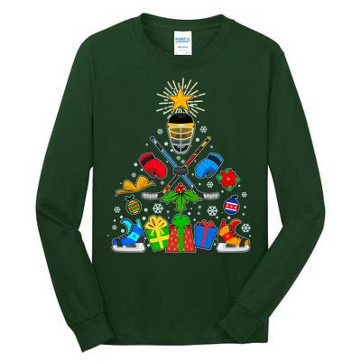 Hockey Christmas Tree Tall Long Sleeve T-Shirt