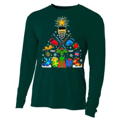 Hockey Christmas Tree Cooling Performance Long Sleeve Crew