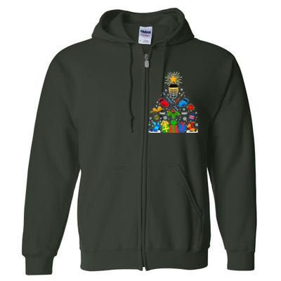 Hockey Christmas Tree Full Zip Hoodie