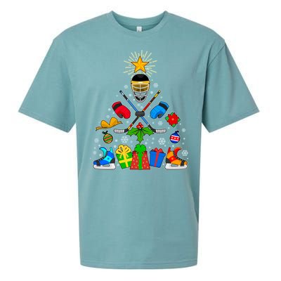 Hockey Christmas Tree Sueded Cloud Jersey T-Shirt