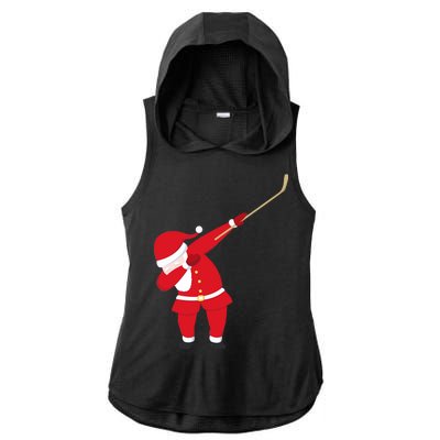 Hockey Dabbing Santa Ladies PosiCharge Tri-Blend Wicking Draft Hoodie Tank