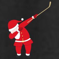 Hockey Dabbing Santa 7 Panel Mesh Trucker Snapback Hat