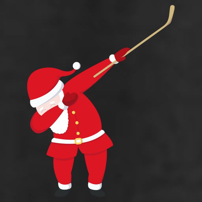 Hockey Dabbing Santa 7 Panel Mesh Trucker Snapback Hat