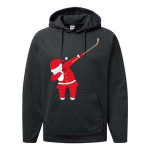 Hockey Dabbing Santa Performance Fleece Hoodie