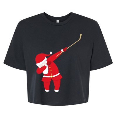 Hockey Dabbing Santa Bella+Canvas Jersey Crop Tee