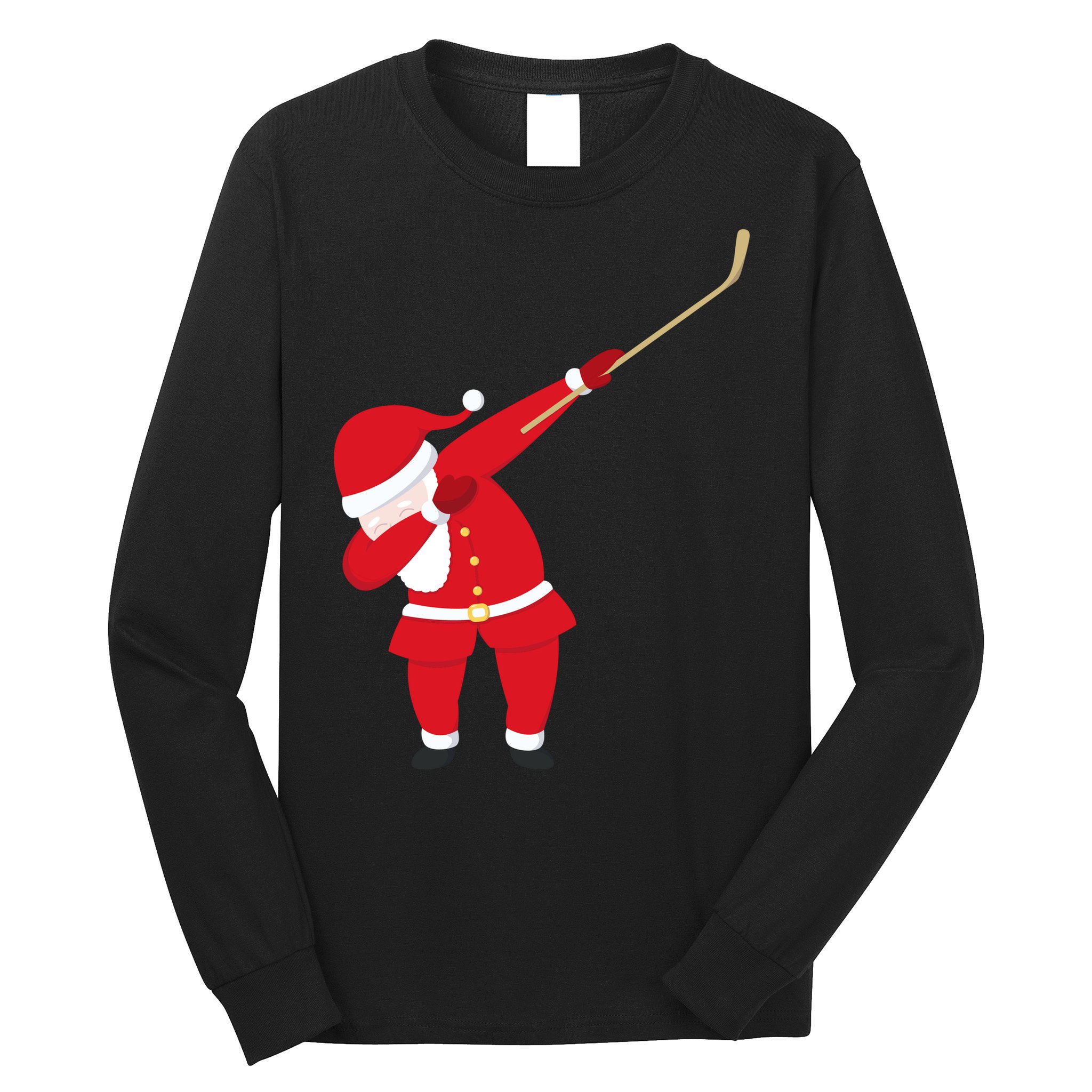 Hockey Dabbing Santa Long Sleeve Shirt