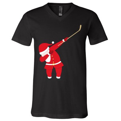Hockey Dabbing Santa V-Neck T-Shirt