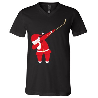 Hockey Dabbing Santa V-Neck T-Shirt