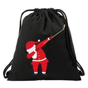 Hockey Dabbing Santa Drawstring Bag