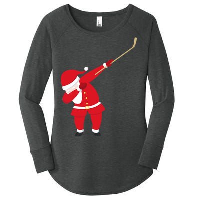 Hockey Dabbing Santa Women's Perfect Tri Tunic Long Sleeve Shirt