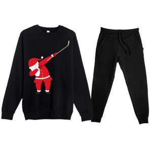 Hockey Dabbing Santa Premium Crewneck Sweatsuit Set