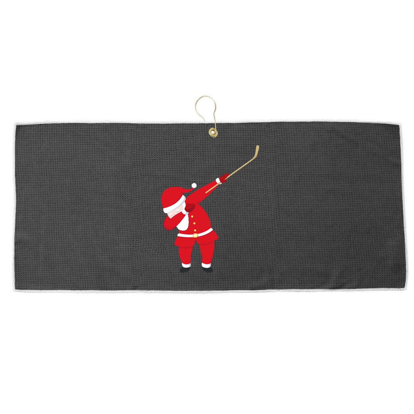 Hockey Dabbing Santa Large Microfiber Waffle Golf Towel