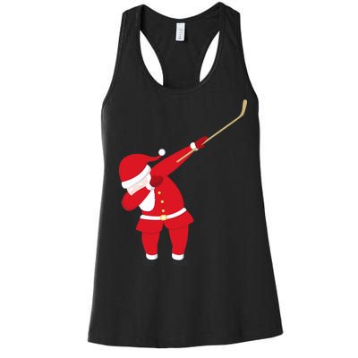 Hockey Dabbing Santa Women's Racerback Tank