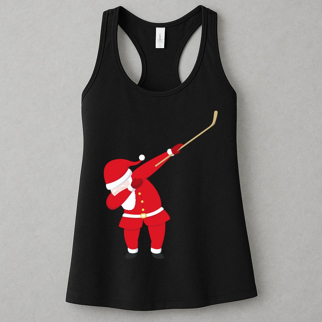 Hockey Dabbing Santa Womens Tank Top