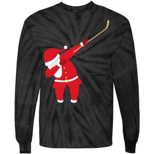 Hockey Dabbing Santa Tie-Dye Long Sleeve Shirt