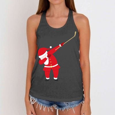 Hockey Dabbing Santa Women's Knotted Racerback Tank