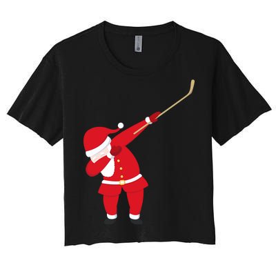 Hockey Dabbing Santa Women's Crop Top Tee