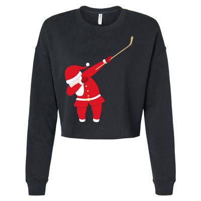 Hockey Dabbing Santa Cropped Pullover Crew