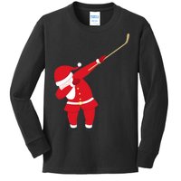 Hockey Dabbing Santa Kids Long Sleeve Shirt