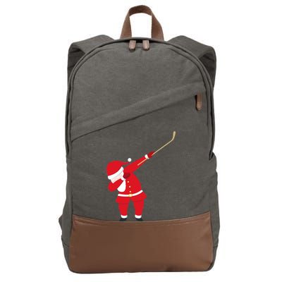 Hockey Dabbing Santa Cotton Canvas Backpack