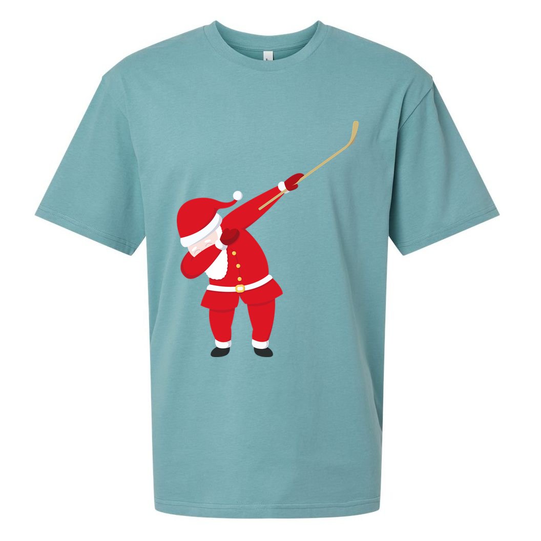 Hockey Dabbing Santa Sueded Cloud Jersey T-Shirt