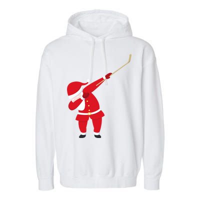 Hockey Dabbing Santa Garment-Dyed Fleece Hoodie