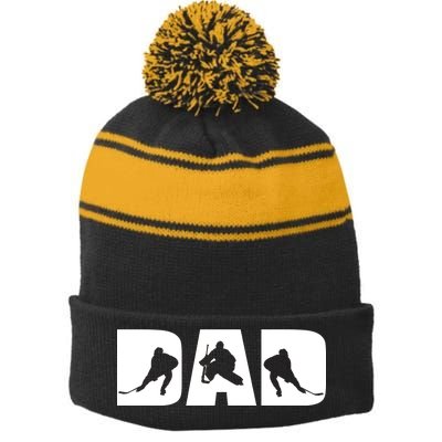 Hockey Dad Stripe Pom Pom Beanie