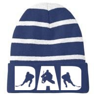 Hockey Dad Striped Beanie with Solid Band