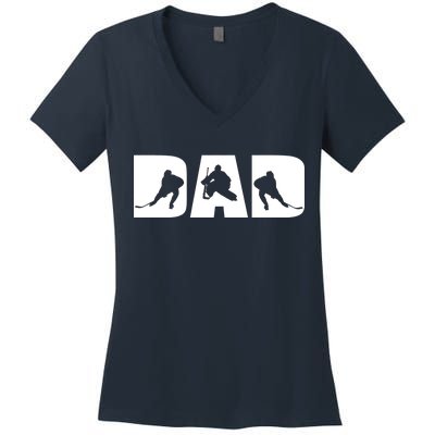 Hockey Dad Women's V-Neck T-Shirt