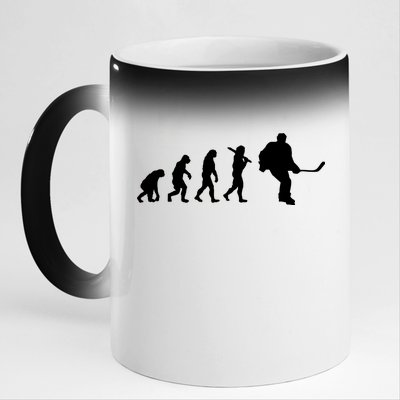 Hockey Evolution Timeline 11oz Black Color Changing Mug