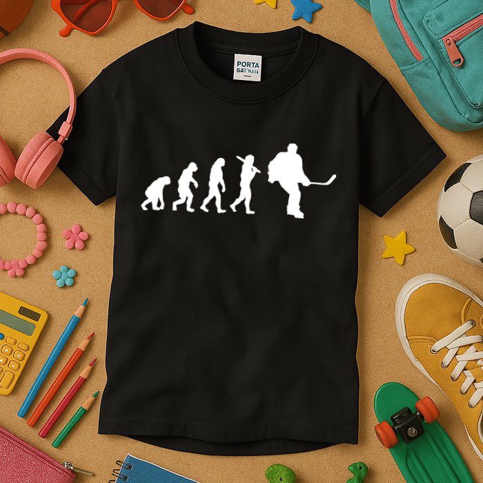 Hockey Evolution Timeline Kids T-Shirt