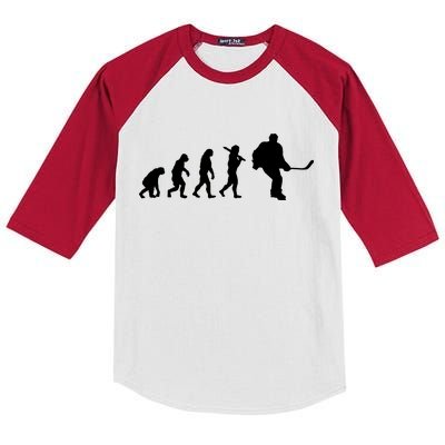 Hockey Evolution Timeline Kids Colorblock Raglan Jersey