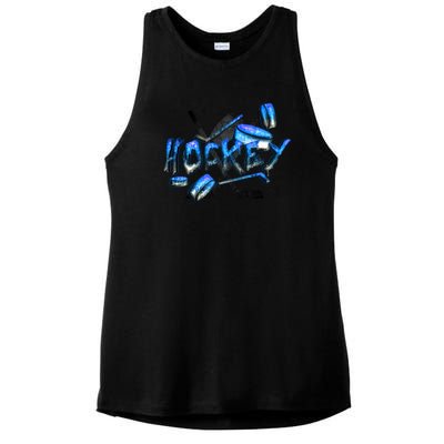 Hockey Stone Logo Ladies PosiCharge Tri-Blend Wicking Tank