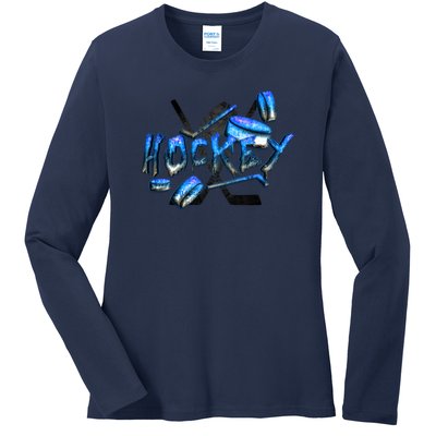 Hockey Stone Logo Ladies Long Sleeve Shirt